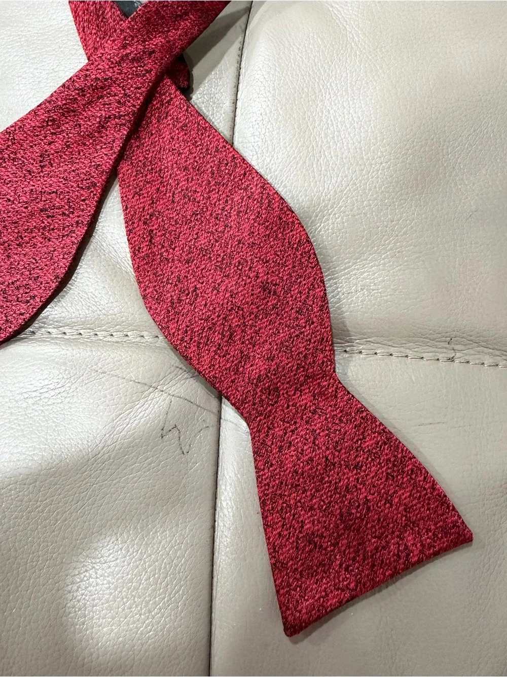 The Tie Bar Red Black Speckled Self-Tie Bow Tie Adjustable Formal Classic